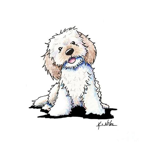 Happy Doodle Puppy Drawing by Kim Niles