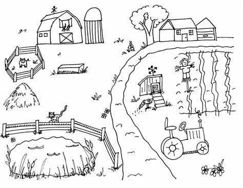 Black And White Farmyard Coloring Pages For Kids - Coloring Home