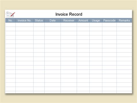 EXCEL of Invoice Record.xlsx | WPS Free Templates