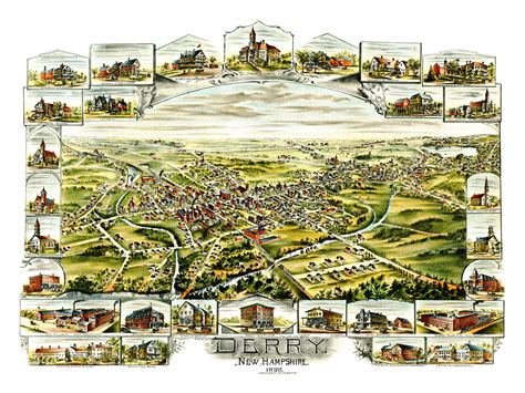 Amazing old map of Derry, New Hampshire from 1898