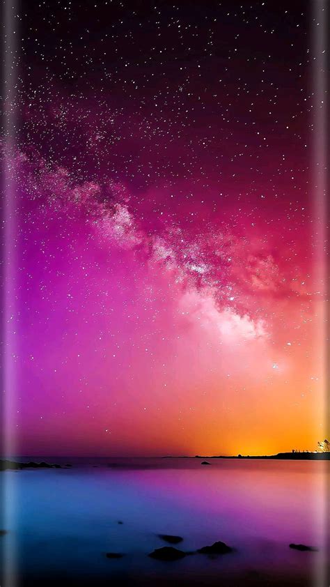 1920x1080px, 1080P free download | Nature, edge, galaxy, lake, night, pink, sky, stars, HD phone ...