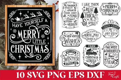 Farmhouse Christmas Signs SVG Bundle