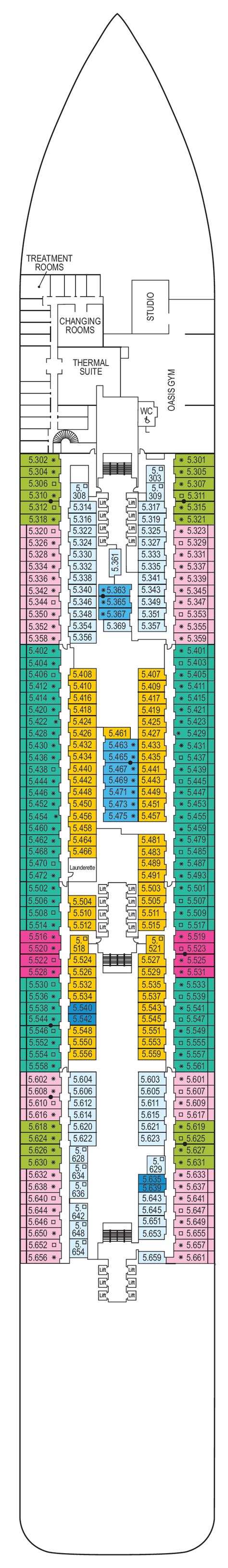 Arvia Deck Plan | Deck 5 | ROL Cruise