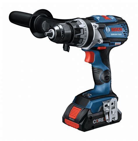 BOSCH Drill Kit: 18V DC, Compact, 1/2 in Chuck, 2,100 RPM Max., 755 in ...