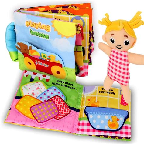 Soft Books for Babies， Cloth Books Touch and Feel for 0-12 Months Toys, Infant Tummy-Time Soft ...