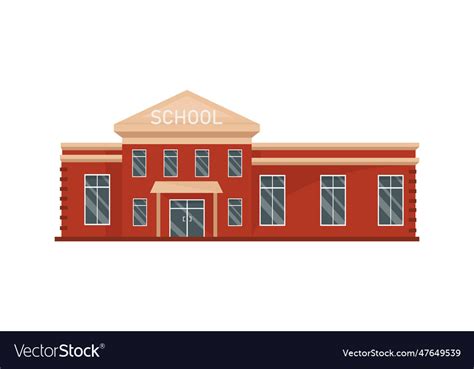 School city building Royalty Free Vector Image