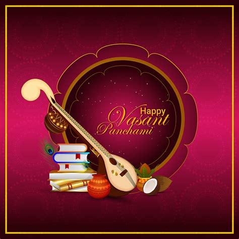 Happy vasant panchami greeting card 1937126 Vector Art at Vecteezy