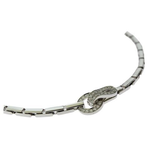 Cartier Agrafe Staple Necklace in 18 Karat White Gold and Diamonds at 1stDibs