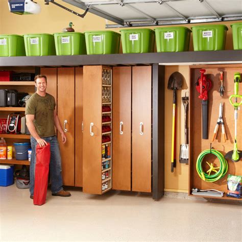 Garage Storage: Space-Saving Sliding Shelves | Garage storage racks ...