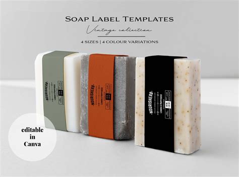 Vintage Soap Label Template, Black Soap Label, Editable Soap Belly Band Label, Soap Packaging ...