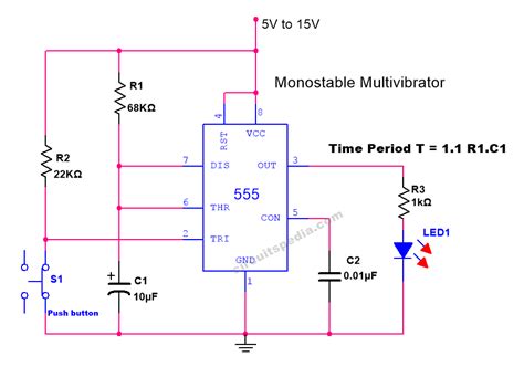 555 Timer, Astable multivibrator, 555 timer ic, Monostable multivibrator | Timer, Circuit ...