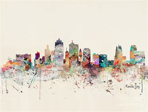 Kansas City Skyline Painting by Bri Buckley - Fine Art America