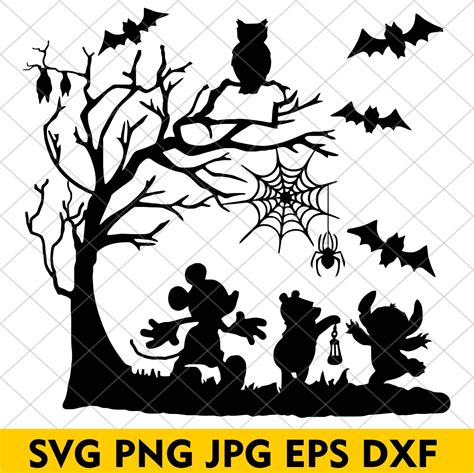 Halloween Disney Silhouette Svg Halloween Disney Svg Mickey | Etsy