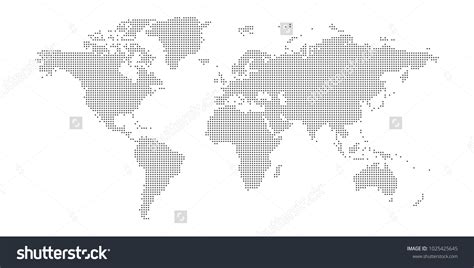 Vector Dotted World Map Stock Vector (Royalty Free) 1025425645 ...