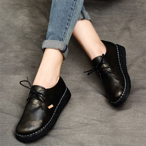 Tyawkiho Women Ballat Flats Genuine Leather Autumn Designer Casual ...