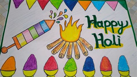 How To Draw Holi Pictures For Kids