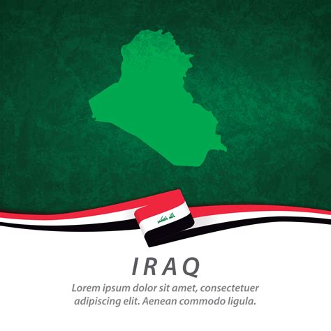 Iraq flag with map 2711298 Vector Art at Vecteezy