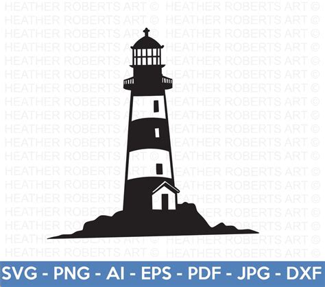 Lighthouse SVG, Lighthouse Silhouette SVG, Ocean SVG, Sea Svg, Island ...