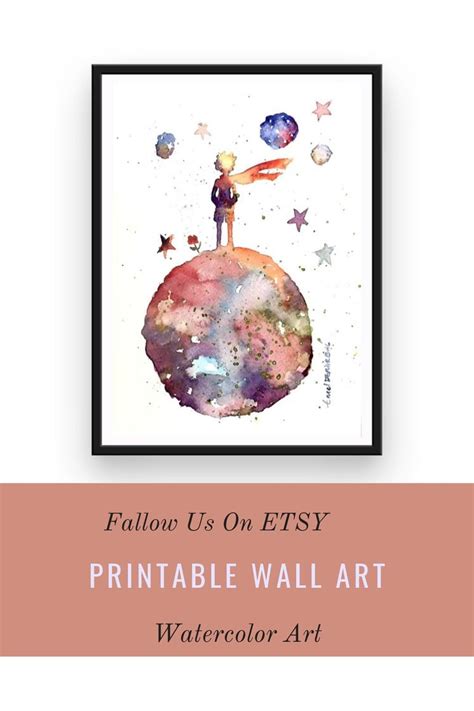 Little Prince Watercolor Download, Instant Download Art, Watercolor Art ...