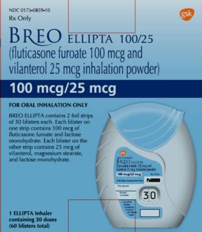 Order Fluticasone Furoate And Vilanterol Trifenatate (Breo Ellipta) 100 ...