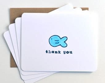 Fish thank you card | Etsy