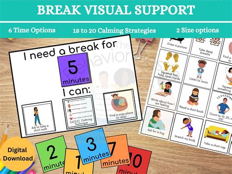 Break Visual Support I Need a Break Visual Break Card Take A Break Card ...