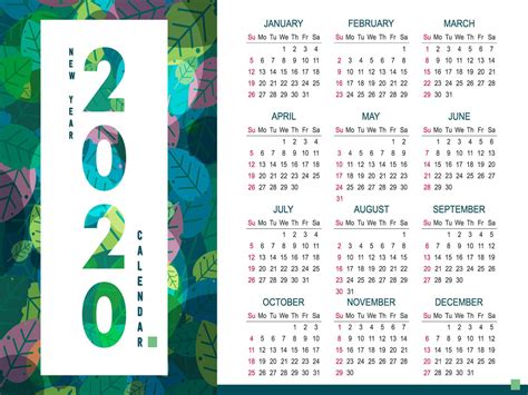 New Year Calendar 2020 Wallpapers - Wallpaper Cave