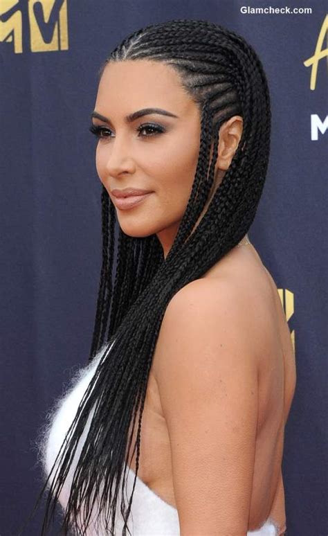 Kim Kardashian Flaunts Cornrow Hairstyle at 2018 MTV Movie And TV Awards