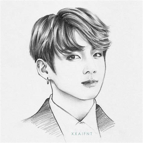 Jeon Jungkook Fanart | Drawing | Sketch | Traditional Art | Bts ...