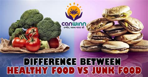 Difference Between healthy food vs junk food - NUTRITION LINE