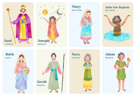 16 Free Bible Character Trading Cards - Free Bible Worksheets