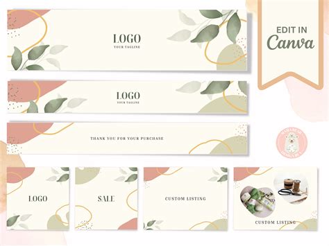 Etsy Shop Bundle Shop Banners Template Order Receipt Banner Custom Listings Shop Icon Sale Icon ...