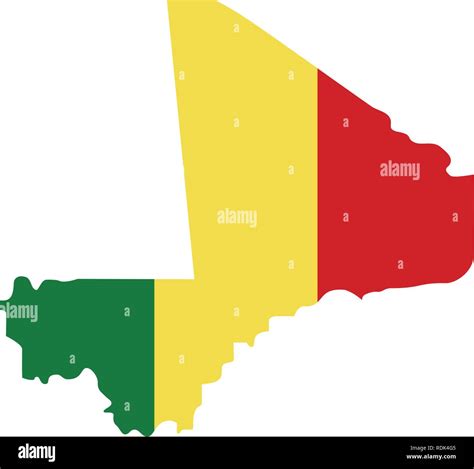 map of Mali with flag inside. Mali map vector illustration Stock Vector ...