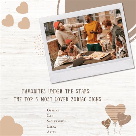 Favorites Under the Stars: The Top 5 Most Loved Zodiac Signs