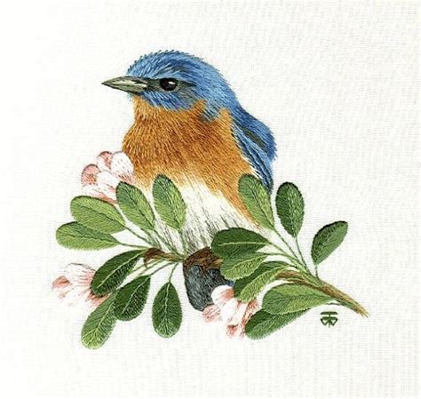 Hand Embroidery Kit Eastern Blue Bird on Blossom Branch | Etsy in 2021 | Birds embroidery ...