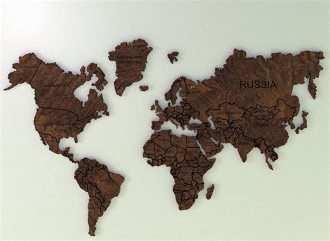 high resolution realistic wooden world map 3d model 3D model | CGTrader