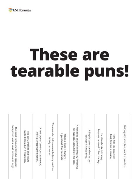 10 Tearable Puns: An English Language Activity – Ellii Blog