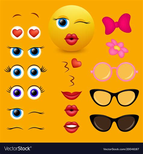 Emoji creator design collection Royalty Free Vector Image