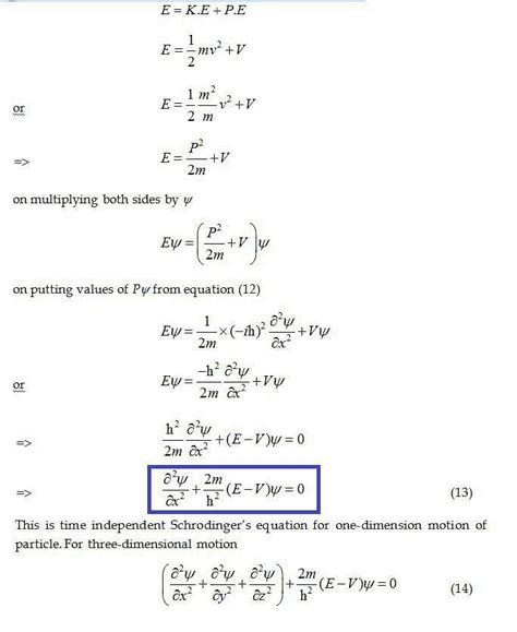 Derivation of schrodinger wave equation? - EduRev Class 11 Question