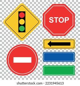 Vector Illustration Collection Road Signs Stock Vector (Royalty Free ...