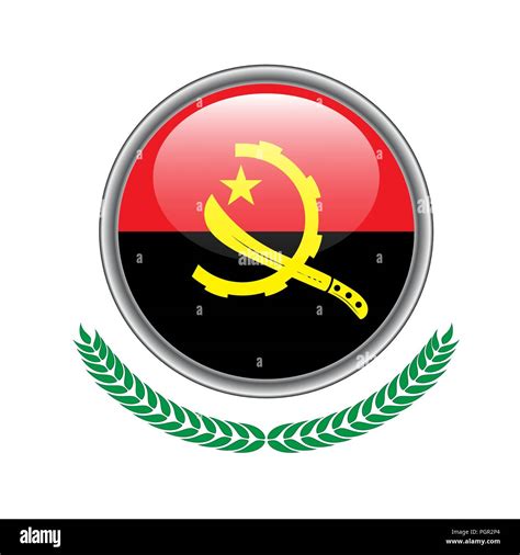 Angola flag button. Angola flag icon. Vector illustration of angola ...