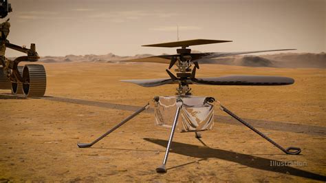 Ingenuity Mars Helicopter on the Martian Surface (Artist's Concept ...