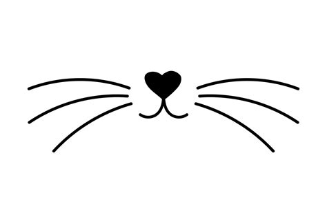 Vector flat cat heart nose 2498925 Vector Art at Vecteezy