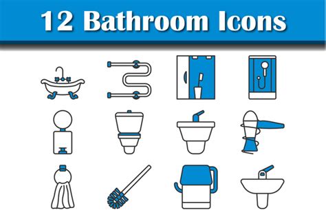 Bathroom Icon Set By Angelp | TheHungryJPEG