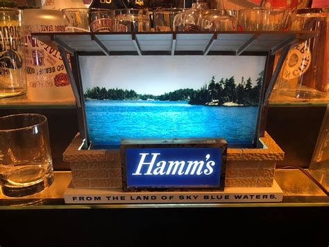 1950s HAMMS LIGHTED BREWERIANA: Vintage Hamms Lake Lighted Sign - Works | Lighted signs, Lake ...