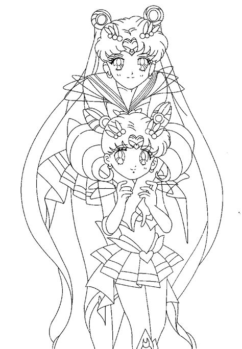 Super Sailor Moon and Chibimoon Coloring Page by Sailortwilight on DeviantArt