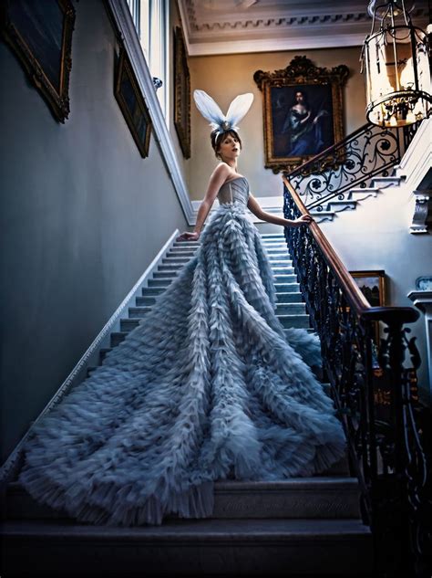 Woman in Elegant Gown on a Grand Staircase | Glamour shoot, Glamour ...