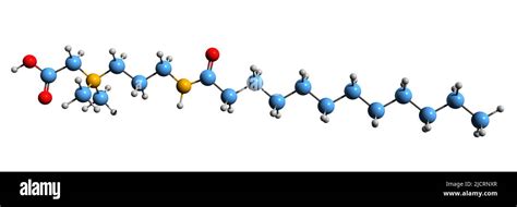 3D image of cocamidopropyl betaine skeletal formula - molecular ...