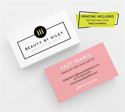 Maskcara Beauty Business Card 500 Printed Business Cards Template Personalized Calling Card ...