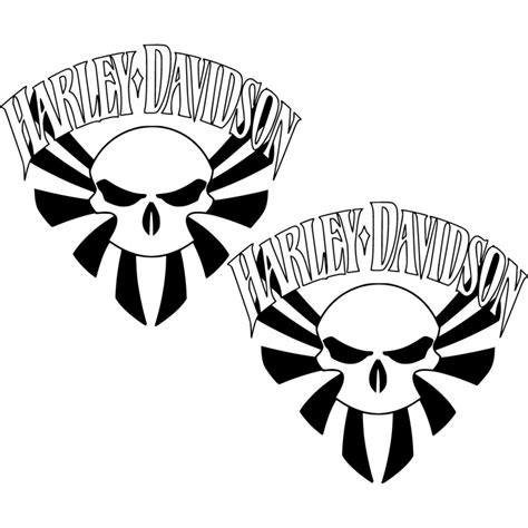 Harley Davidson Skull Die Cut Style 2 Stickers Decals - DecalsHouse